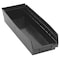 Quantum Storage Systems Shelf Storage Bin, Polypropylene/Polyethylene, Black, 4 in H, 6 5/8 in W, 17 7/8 in L QSB104BR - alternate 2