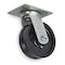 Zoro Select V-Groove Swivel Caster, Cast Iron, 4 in, 800 lb, Blk 1NWB2 - alternate 1