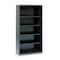 Tennsco 5-Shelf Stationary Bookcase, 66"x34-1/2" Black B-66BK - alternate 1