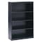 Tennsco 4-Shelf Stationary Bookcase, 52"x34-1/2" Black B-53BK - alternate 1