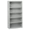 Tennsco 5-Shelf Stationary Bookcase, 66"x34-1/2" Light Gray B-66LG - alternate 1