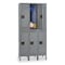 Tennsco Wardrobe Locker, 36 in W, 18 in D, 78 in H, (2) Tier, (3) Wide, Gray DTK-121836-3MG - alternate 1