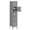 Tennsco Box Locker, 12 in W, 15 in D, 66 in H, (1) Wide, (5) Tier, Gray BS5-121512-1MG - alternate 4