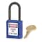 Master Lock Lockout Padlock, Keyed Different, Thermoplastic, Blue, 1 1/2 in Shackle Height, 1 1/2 in Body Width 406BLU - alternate 1