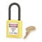 Master Lock Lockout Padlock, Keyed Different, Thermoplastic, Yellow, 1 1/2 in Shackle Height 406YLW - alternate 1