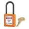 Master Lock Lockout Padlock, Keyed Different, Thermoplastic, Orange, 1 1/2 in Shackle Height 406ORJ - alternate 1