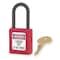 Master Lock Lockout Padlock, Keyed Different, Thermoplastic, 1 1/2 in Shackle, Polypropylene, English, Red 406RED - alternate 1