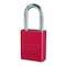 American Lock Lockout Padlock, Keyed Different, Anodized Aluminum, 1 1/2 in Shackle, Includes 2 Keys, Red A1106RED - alternate 1