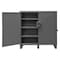 Durham Mfg Jobsite Cabinet Storage Cabinet, 62 3/4 in H, 64 in W, 28 in D, Pull, Padlock Hasp, Gray, 3 Shelves JSC-602460-95 - alternate 1