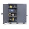 Durham Mfg Jobsite Cabinet Storage Cabinet, 62 3/4 in H, 64 in W, 28 in D, Pull, Padlock Hasp, Gray, 3 Shelves JSC-602460-95 - alternate 2