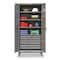 Strong Hold Combo Drawer Storage Cabinet, 78 in H, 36 in W, 24 in D, Swing, Padlock Hasp, Dark Gray, 3 Drawers 36-244-3DB - alternate 2