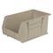 Akro-Mils Hang & Stack Storage Bin, 8-1/4 in W x 14-3/4 in L x 7 in H, 60 lb Load Capacity, Stone, Plastic 30240STONE - alternate 1