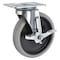 Zoro Select Swivel Plate Caster, Therm Rubber, 5 in, 145 lb P12S-PRP050G-12-WB-001 - alternate 1