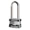 Master Lock Padlock, Keyed Different, Long Shackle, Rectangular Steel Body, Steel Shackle, 3/4 in W 21LJ - alternate 1