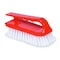 Tough Guy 3 in W Scrub Brush, Stiff, 4 7/10 in L Handle, 6 in L Brush, White, Plastic, 6 in L Overall 1VAD9 - alternate 1