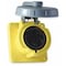 Hubbell Wiring Device-Kellems Watertight Pin & Sleeve Receptacle, 60 A, 125V AC, Single Phase, 2 Pole, IEC Grounding, Yellow HBL360R4W - alternate 1