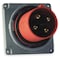 Hubbell Wiring Device-Kellems Watertight Pin & Sleeve Inlet, 100 A, 480V AC, Three Phase, 3 Pole, IEC Grounding, Red HBL4100B7W - alternate 1