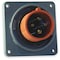 Hubbell Wiring Device-Kellems Watertight Pin & Sleeve Inlet, 60 A, 125/250V AC, Single Phase, 3 Pole, IEC Grounding, Orange HBL460B12W - alternate 1