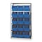 Quantum Storage Systems Steel Bin Shelving, 42 in W x 75 in H x 18 in D, 6 Shelves, Gray/Blue MSU-533BL - alternate 1