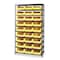 Quantum Storage Systems Steel Bin Shelving, 42 in W x 75 in H x 18 in D, 10 Shelves, Gray/Yellow MSU-531YL - alternate 1