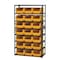 Quantum Storage Systems Steel Bin Shelving, 42 in W x 75 in H x 18 in D, 8 Shelves, Gray/Yellow MSU-532YL - alternate 3