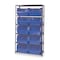 Quantum Storage Systems Steel Bin Shelving, 42 in W x 75 in H x 18 in D, 6 Shelves, Gray/Blue MSU-543BL - alternate 1