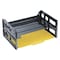 Officemate Letter Tray, Black, Plastic, 13 3/16 in W, 9 1/4 in L, 2 3/4 in H, 9" D, 2 Number of Compartments 21022 - alternate 1