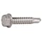 Zoro Select Self-Drilling Screw, 1/4" x 1-1/4 in, Plain 410 Stainless Steel Flange Hex Head External Hex Drive U31860.025.0125 - alternate 1