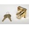 Zoro Select Cabinet and Drawer Dead Bolt Locks, Brass, 7/8" For Door Thickness, 2 Number of Keys, Alike Key Type 1XRY2 - alternate 1
