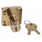 Zoro Select Cabinet and Drawer Dead Bolt Locks, Brass, 1-1/4" For Door Thickness, 2 Number of Keys 1XRY3 - alternate 1