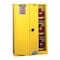 Justrite Hazardous Material Storage Cabinet, 45 gal, 2 Shelves, Steel, 43 in W x 65 in H x 18 in D, Yellow 894580 - alternate 5