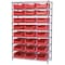 Akro-Mils Steel Bin Shelving, 18 in D x 74 in H x 48 in W, 9 Shelves, Red AWS184830280R - alternate 1