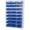 Akro-Mils Steel Bin Shelving, 18 in D x 74 in H x 48 in W, 9 Shelves, Blue AWS184830280B - alternate 1