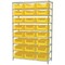 Akro-Mils Steel Bin Shelving, 18 in D x 74 in H x 48 in W, 9 Shelves, Yellow AWS184830280Y - alternate 1