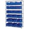 Akro-Mils Steel Bin Shelving, 18 in D x 74 in H x 48 in W, 7 Shelves, Blue AWS184830281B - alternate 1