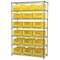 Akro-Mils Steel Bin Shelving, 18 in D x 74 in H x 48 in W, 7 Shelves, Yellow AWS184830281Y - alternate 1
