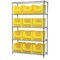 Akro-Mils Steel Bin Shelving, 18 in D x 74 in H x 48 in W, 5 Shelves, Yellow AWS184830282Y - alternate 1