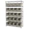 Akro-Mils Steel Wire Bin Shelving, 48 in W x 74 in H x 18 in D, 6 Shelves, Silver/Stone AWS184830260S - alternate 1