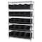 Akro-Mils Steel Wire Bin Shelving, 48 in W x 74 in H x 18 in D, 6 Shelves, Silver/Black AWS184830260K - alternate 1
