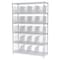 Akro-Mils Steel Wire Bin Shelving, 48 in W x 74 in H x 18 in D, 6 Shelves, Silver/Clear AWS184830260SC - alternate 1