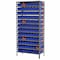 Akro-Mils Shelf Storage Bin, Plastic, Blue/Orange, 4 in H, 4 1/8 in W, 17 7/8 in L 36448BLUE - alternate 2
