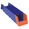 Akro-Mils Shelf Storage Bin, Plastic, Blue/Orange, 4 in H, 4 1/8 in W, 17 7/8 in L 36448BLUE - alternate 1