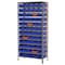 Akro-Mils Shelf Storage Bin, Plastic, Blue/Orange, 4 in H, 6 5/8 in W, 17 7/8 in L 36468BLUE - alternate 2
