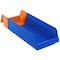 Akro-Mils Shelf Storage Bin, Plastic, Blue/Orange, 4 in H, 6 5/8 in W, 17 7/8 in L 36468BLUE - alternate 3