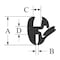 Trim-Lok Single Piece Window Locking Gasket, Fits Glass 3/16" - 1/4", Fits Edge 0.09 to 0.14" LK1663-25 - alternate 2