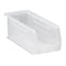 Quantum Storage Systems Hang & Stack Storage Bin, Polypropylene, Clear, 4 in H, 4 1/8 in W, 10 7/8 in L QUS224CL - alternate 1