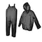 Viking 3-Piece Rainsuit with Detachable Hood, Polyester, PVC, 0.35 mm Thick, Detachable, Black, XL 2110BK-XL - alternate 1