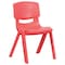 Flash Furniture Red Plastic Stackable School Chair with 15.5" Seat Height, PK5 5-YU-YCX-005-RED-GG - alternate 1