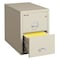 Fireking 12-3/16" W 2 Drawer Fire-Resistant Vertical File Cabinet, Parchment, Letter 2-1825-CPA - alternate 1