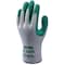 Showa Coated Gloves, Nitrile, Textured, Palm and Fingers, 2 Abrasion Level, Gray, Green, XL 1 PR 350XL-10-V - alternate 1